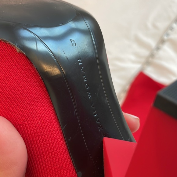 NWOB Zara red sock boots - Picture 9 of 10